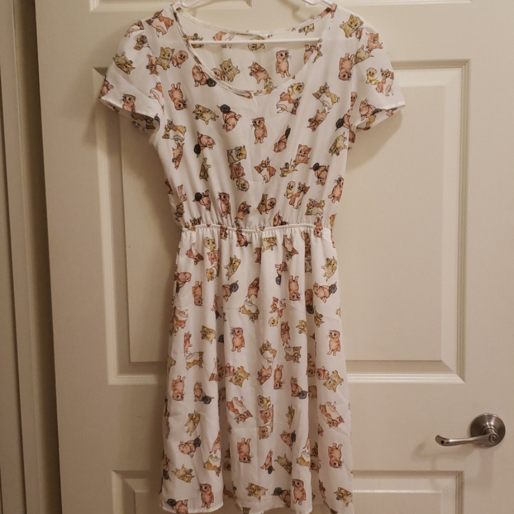 Modcloth Peaches N Cream Cat Dress
